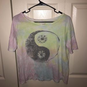 Vintage yin and yang tie dye top